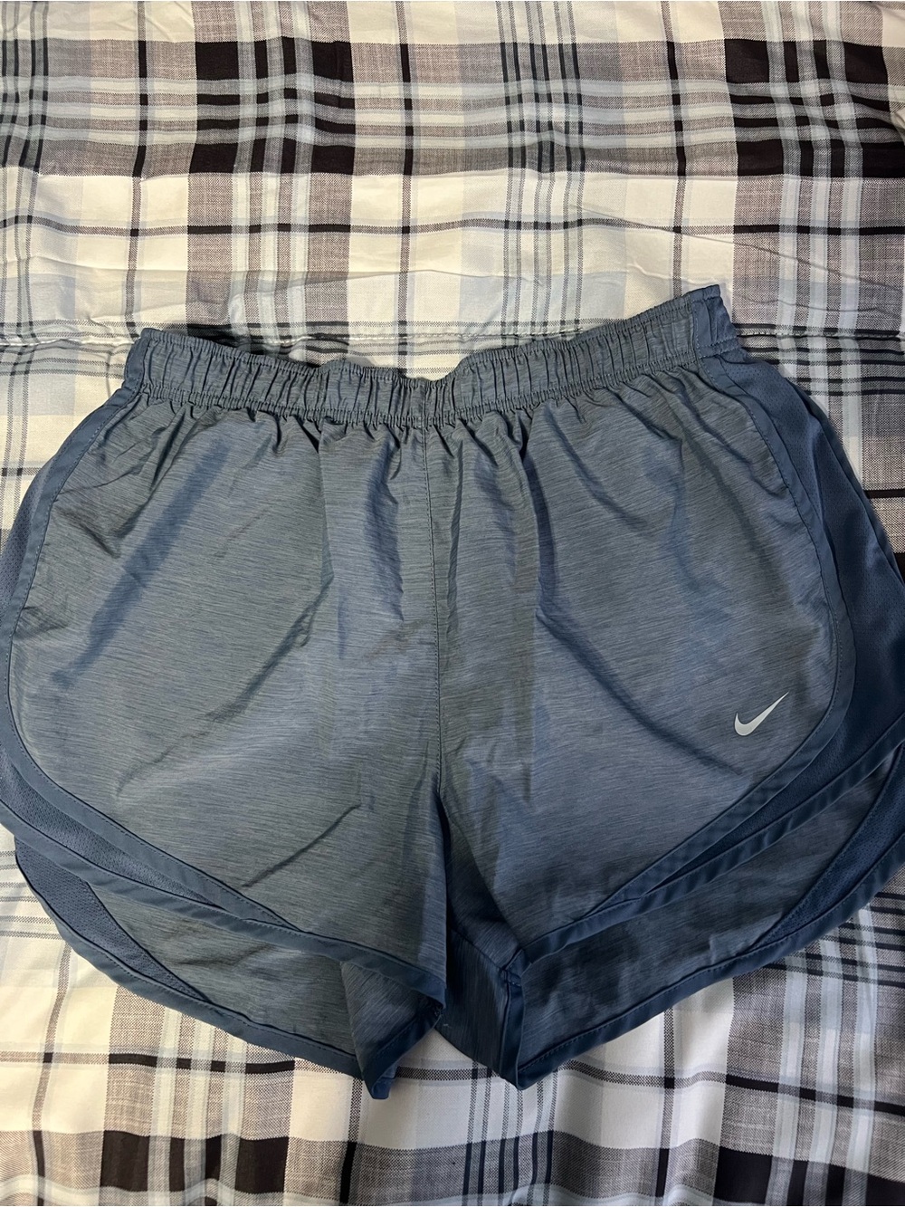 Nike Women's Slate Blue Running Shorts with Reflective Swoosh - Picture 1 of 2